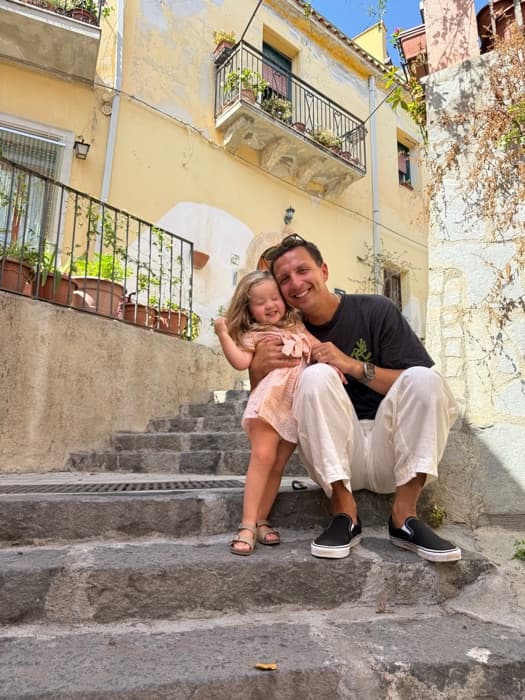 On the steps